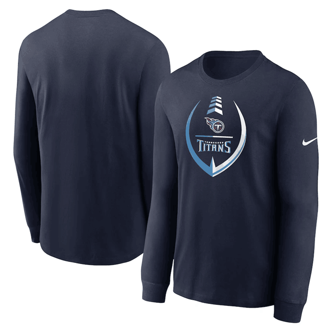 Men's Navy Tennessee Titans Icon Legend Performance Long Sleeve T-Shirt